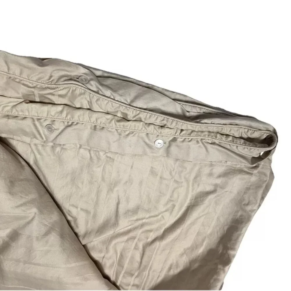 Fieldcrest Luxury Duvet Cover & Shams Full Queen Set 3Pc Pima Cotton Tan Bedding